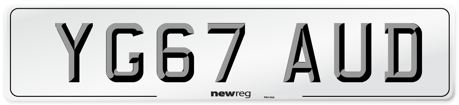 YG67 AUD Number Plate from New Reg